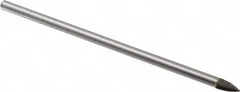 Made in USA - 1/4" Cut Diam, 1/4" Shank Diam, Tree Head Single Cut Burr - Carbide, Point End, 1/2" LOC, 6" OAL - Americas Industrial Supply