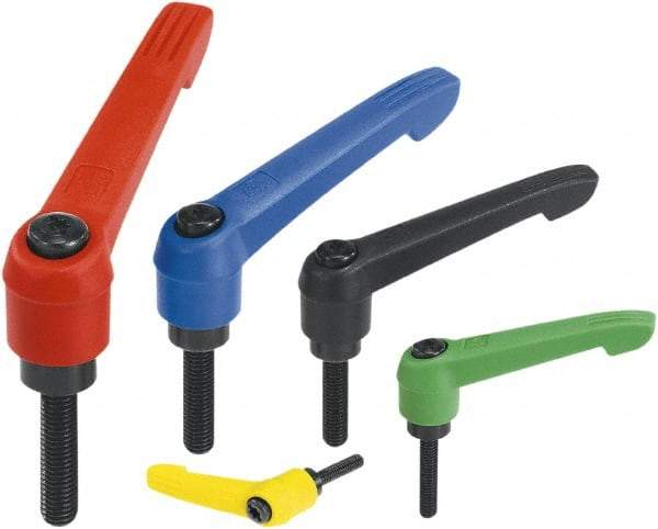 KIPP - 3/8-16, Fiberglass Reinforced Plastic Threaded Stud Adjustable Clamping Handle - 109mm OAL, 66mm High - Americas Industrial Supply