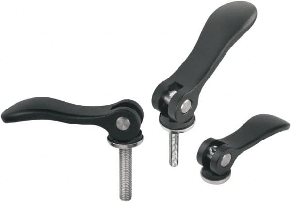 KIPP - M5, Aluminum Threaded Hole Adjustable Clamping Handle - 79.2mm OAL, 22mm High - Americas Industrial Supply