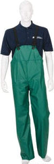 MCR Safety - Size L, Green, Rain, Limited Flammability Overall - Snap Ankle, Take Up Snaps Wrist - Americas Industrial Supply