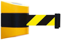 Tensator - 7-1/4" High Wall Mount Tensabarrier - Plastic, Yellow/Black - Americas Industrial Supply