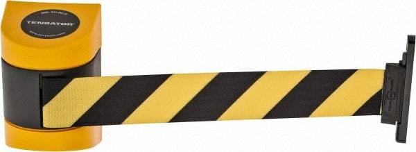 Tensator - 3-1/4" High Wall Mount Tensabarrier - Plastic, Yellow/Black - Americas Industrial Supply