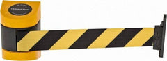 Tensator - 3-1/4" High Wall Mount Tensabarrier - Plastic, Yellow/Black - Americas Industrial Supply