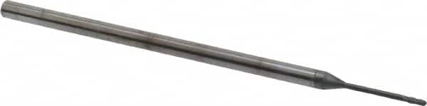 Niagara Cutter - 3/64" Diam, 9/64" LOC, 4 Flute Solid Carbide Ball End Mill - Diamond Finish, Single End, 3" OAL, 1/8" Shank Diam, Spiral Flute - Americas Industrial Supply