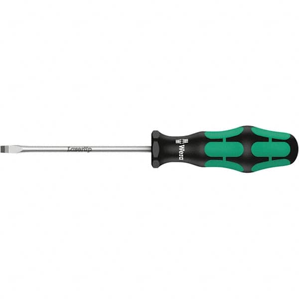 Wera - 6.5mm Blade Width, Slotted Screwdriver - 200mm Blade Length, Round Shank, Ergonomic Handle - Americas Industrial Supply