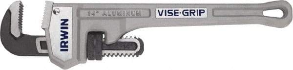 Irwin - 14" Aluminum Straight Pipe Wrench - 2" Pipe Capacity - Americas Industrial Supply
