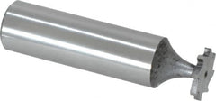 Made in USA - 1/2" Diam x 1/16" Face Width, High Speed Steel, 8 Teeth, Shank Connection Woodruff Keyseat Cutter - Uncoated, 2-1/16" OAL x 1/2" Shank, Staggered Teeth, ANSI 204, Old Standard 1 - Americas Industrial Supply
