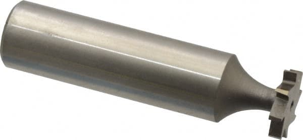 Made in USA - 1/2" Diam x 3/32" Face Width, High Speed Steel, 8 Teeth, Shank Connection Woodruff Keyseat Cutter - Uncoated, 2-3/32" OAL x 1/2" Shank, Staggered Teeth, ANSI 304, Old Standard 2 - Americas Industrial Supply