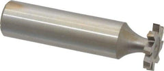Made in USA - 5/8" Diam x 3/32" Face Width, High Speed Steel, 8 Teeth, Shank Connection Woodruff Keyseat Cutter - Uncoated, 2-3/32" OAL x 1/2" Shank, Staggered Teeth, ANSI 305, Old Standard 4 - Americas Industrial Supply