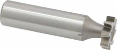 Made in USA - 5/8" Diam x 5/32" Face Width, High Speed Steel, 8 Teeth, Shank Connection Woodruff Keyseat Cutter - Uncoated, 2-5/32" OAL x 1/2" Shank, Staggered Teeth, ANSI 505, Old Standard 6 - Americas Industrial Supply