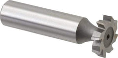 Made in USA - 3/4" Diam x 5/32" Face Width, High Speed Steel, 8 Teeth, Shank Connection Woodruff Keyseat Cutter - Uncoated, 2-5/32" OAL x 1/2" Shank, Staggered Teeth, ANSI 506, Old Standard 8 - Americas Industrial Supply