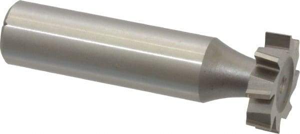Made in USA - 3/4" Diam x 3/16" Face Width, High Speed Steel, 8 Teeth, Shank Connection Woodruff Keyseat Cutter - Uncoated, 2-3/16" OAL x 1/2" Shank, Staggered Teeth, ANSI 606, Old Standard 9 - Americas Industrial Supply