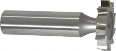 Made in USA - 1" Diam x 3/16" Face Width, High Speed Steel, 10 Teeth, Shank Connection Woodruff Keyseat Cutter - Uncoated, 2-3/16" OAL x 1/2" Shank, Staggered Teeth, ANSI 608, Old Standard 13 - Americas Industrial Supply