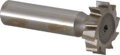 Made in USA - 1" Diam x 1/4" Face Width, High Speed Steel, 10 Teeth, Shank Connection Woodruff Keyseat Cutter - Uncoated, 2-1/4" OAL x 1/2" Shank, Staggered Teeth, ANSI 808, Old Standard 15 - Americas Industrial Supply
