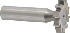 Made in USA - 1-1/8" Diam x 3/16" Face Width, High Speed Steel, 10 Teeth, Shank Connection Woodruff Keyseat Cutter - Uncoated, 2-3/16" OAL x 1/2" Shank, Staggered Teeth, ANSI 609, Old Standard 16 - Americas Industrial Supply