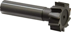 Made in USA - 1" Diam x 3/8" Face Width, High Speed Steel, 10 Teeth, Shank Connection Woodruff Keyseat Cutter - Uncoated, 2-3/8" OAL x 1/2" Shank, Staggered Teeth, ANSI 1208, Old Standard 152 - Americas Industrial Supply