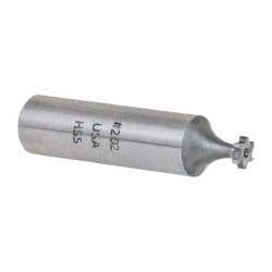 Made in USA - 1/4" Diam x 1/16" Face Width, High Speed Steel, 6 Teeth, Shank Connection Woodruff Keyseat Cutter - Uncoated, 2-1/16" OAL x 1/2" Shank, Staggered Teeth, ANSI 202, Old Standard 201 - Americas Industrial Supply