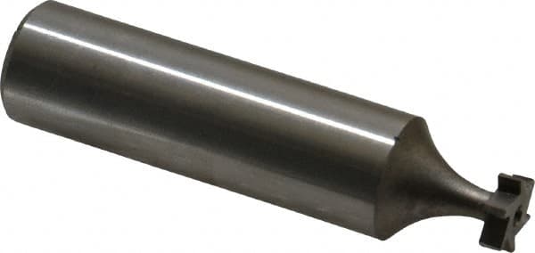 Made in USA - 5/16" Diam x 3/32" Face Width, High Speed Steel, 6 Teeth, Shank Connection Woodruff Keyseat Cutter - Uncoated, 2-3/32" OAL x 1/2" Shank, Staggered Teeth, ANSI 302-1/2, Old Standard 207 - Americas Industrial Supply