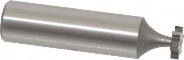 Made in USA - 3/8" Diam x 3/32" Face Width, High Speed Steel, 6 Teeth, Shank Connection Woodruff Keyseat Cutter - Uncoated, 2-3/32" OAL x 1/2" Shank, Staggered Teeth, ANSI 303, Old Standard 212 - Americas Industrial Supply