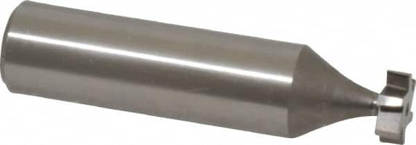 Made in USA - 3/8" Diam x 1/8" Face Width, High Speed Steel, 6 Teeth, Shank Connection Woodruff Keyseat Cutter - Uncoated, 2-1/8" OAL x 1/2" Shank, Staggered Teeth, ANSI 403, Old Standard 213 - Americas Industrial Supply