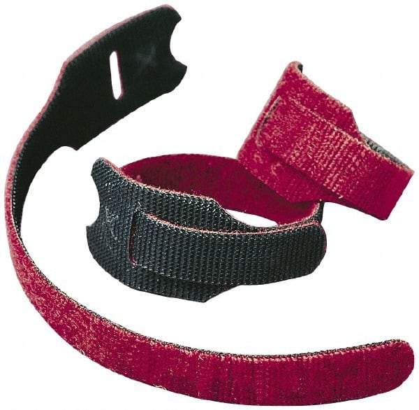 VELCRO Brand - 900 Piece 3/4" Wide x 8" Piece Length, Self Fastening Tie/Strap Hook & Loop Strap - Perforated/Pieces Roll, Cranberry, Fire Retardant, Printable Surface - Americas Industrial Supply