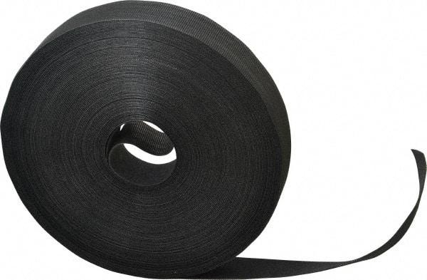 VELCRO Brand - 1" Wide x 25 Yd Long Self Fastening Tie/Strap Hook & Loop Roll - Continuous Roll, Black, Printable Surface - Americas Industrial Supply