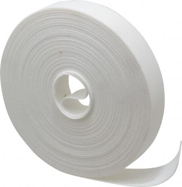 VELCRO Brand - 1" Wide x 25 Yd Long Self Fastening Tie/Strap Hook & Loop Roll - Continuous Roll, White, Printable Surface - Americas Industrial Supply