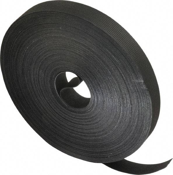 VELCRO Brand - 3/4" Wide x 25 Yd Long Self Fastening Tie/Strap Hook & Loop Roll - Continuous Roll, Black, Printable Surface - Americas Industrial Supply