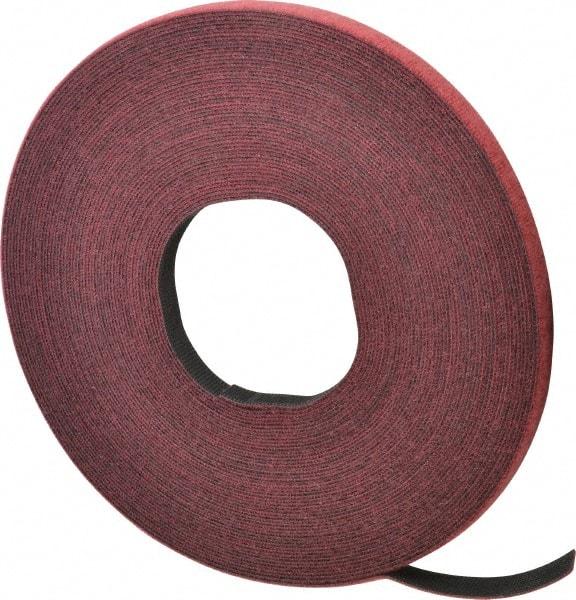 VELCRO Brand - 1/2" Wide x 25 Yd Long Self Fastening Tie/Strap Hook & Loop Roll - Continuous Roll, Cranberry, Fire Retardant, Printable Surface - Americas Industrial Supply