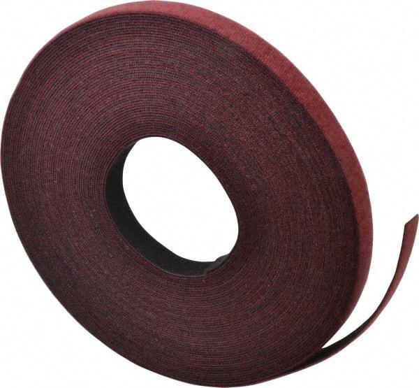 VELCRO Brand - 3/4" Wide x 25 Yd Long Self Fastening Tie/Strap Hook & Loop Roll - Continuous Roll, Cranberry, Fire Retardant, Printable Surface - Americas Industrial Supply