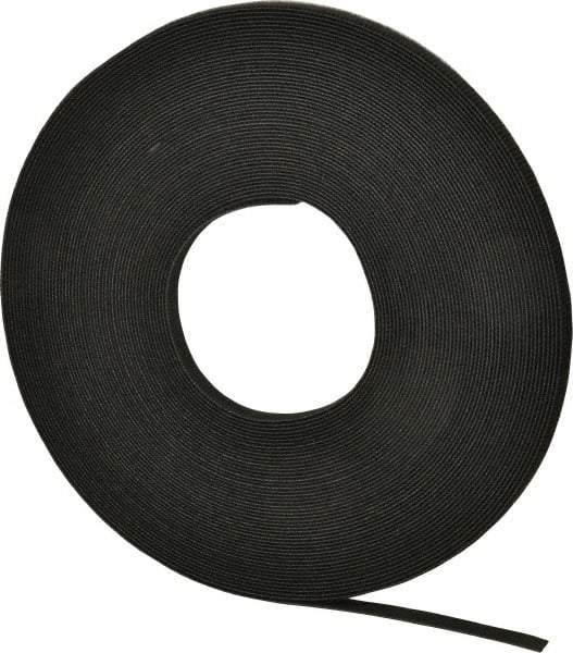 VELCRO Brand - 3/8" Wide x 25 Yd Long Self Fastening Tie/Strap Hook & Loop Roll - Continuous Roll, Black - Americas Industrial Supply