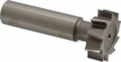 Made in USA - 1" Diam x 5/16" Face Width, High Speed Steel, 10 Teeth, Shank Connection Woodruff Keyseat Cutter - Uncoated, 2-5/16" OAL x 1/2" Shank, Staggered Teeth, ANSI 1008, Old Standard B - Americas Industrial Supply
