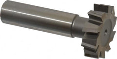 Made in USA - 1-1/8" Diam x 5/16" Face Width, High Speed Steel, 10 Teeth, Shank Connection Woodruff Keyseat Cutter - Uncoated, 2-5/16" OAL x 1/2" Shank, Staggered Teeth, ANSI 1009, Old Standard C - Americas Industrial Supply