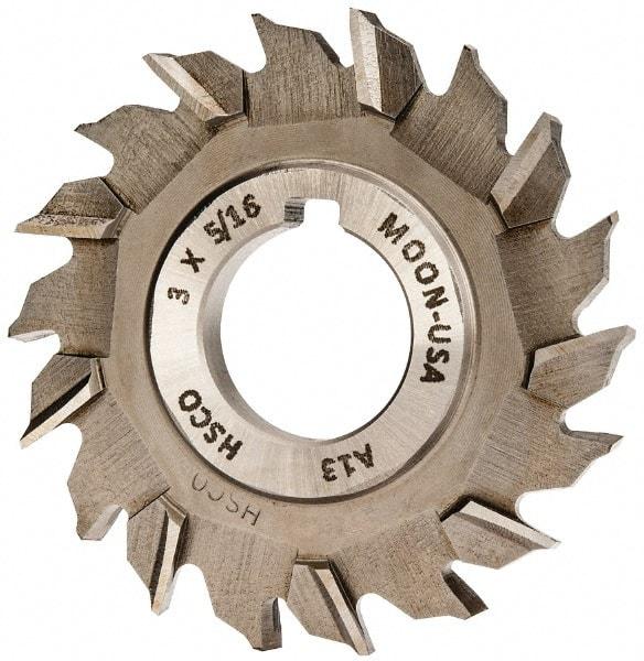 Made in USA - 3" Diam x 5/16" Width of Cut, 18 Teeth, Cobalt Side Milling Cutter - Staggered Teeth, Uncoated - Americas Industrial Supply