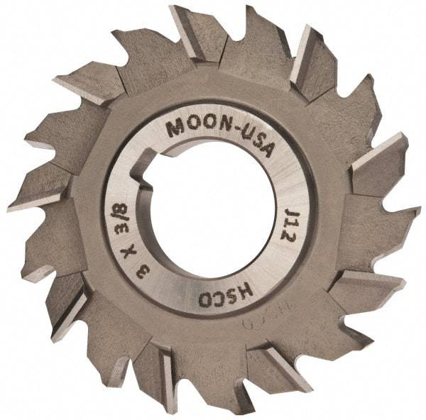 Made in USA - 3" Diam x 3/8" Width of Cut, 18 Teeth, Cobalt Side Milling Cutter - Staggered Teeth, Uncoated - Americas Industrial Supply