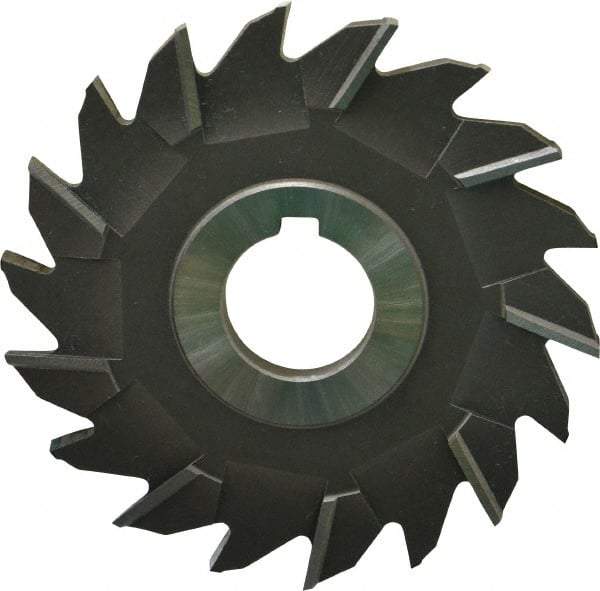 Made in USA - 4" Diam x 1/4" Width of Cut, 18 Teeth, Cobalt Side Milling Cutter - Staggered Teeth, Uncoated - Americas Industrial Supply