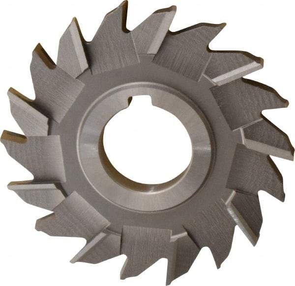 Made in USA - 4" Diam x 3/8" Width of Cut, 18 Teeth, Cobalt Side Milling Cutter - Staggered Teeth, Uncoated - Americas Industrial Supply