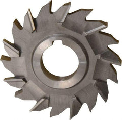 Made in USA - 4" Diam x 1/2" Width of Cut, 18 Teeth, Cobalt Side Milling Cutter - Staggered Teeth, Uncoated - Americas Industrial Supply