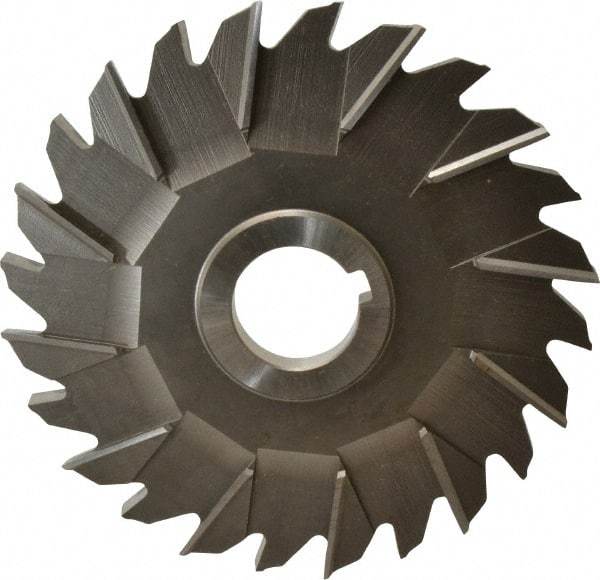 Made in USA - 6" Diam x 3/8" Width of Cut, 24 Teeth, Cobalt Side Milling Cutter - Staggered Teeth, Uncoated - Americas Industrial Supply