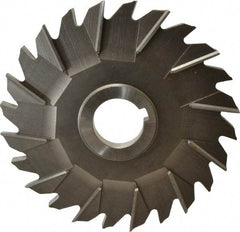 Made in USA - 6" Diam x 3/8" Width of Cut, 24 Teeth, Cobalt Side Milling Cutter - Staggered Teeth, Uncoated - Americas Industrial Supply