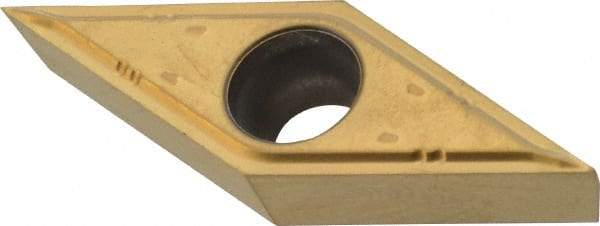 Seco - VBGT330 F1 Grade CP500 Carbide Turning Insert - TiAlN/TiN Finish, 35° Diamond, 3/8" Inscr Circle, 3/16" Thick, 0.0039" Corner Radius - Americas Industrial Supply