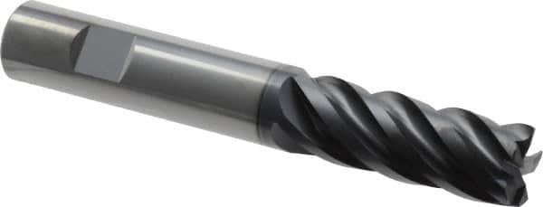 Iscar - 3/4", 5 Flute, Single End, Solid Carbide, Corner Chamfer End Mill - 5" OAL, 38° Helix, Right Hand Flute, 1.87" LOC, Right Hand Cut - Americas Industrial Supply