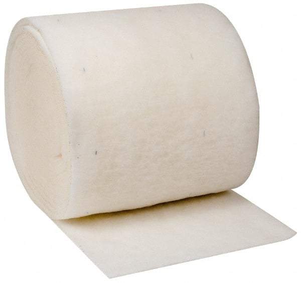 Made in USA - 90' Long x 30" Wide x 1" Thick Polyester Media Air Filter Media Roll - MERV 5, 85% Arrestance Efficiency, 500 FPM Max Air Flow, 0.14" wpg Init Resist, 1" wpg Final Resist, 30% Particle Capture Efficiency, Use with Any Unit - Americas Industrial Supply