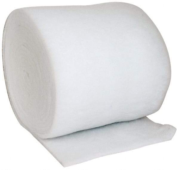 Made in USA - 90' Long x 36" Wide x 1" Thick Polyester Media Air Filter Media Roll - MERV 5, 85% Arrestance Efficiency, 500 FPM Max Air Flow, 0.14" wpg Init Resist, 1" wpg Final Resist, 30% Particle Capture Efficiency, Use with Any Unit - Americas Industrial Supply