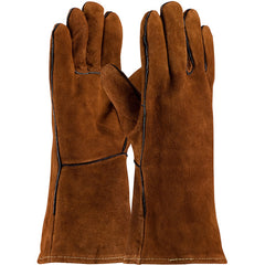 ‎73-7088 Welders / Foundry Gloves - Welding Glove - Shoulder Grade - Cotton Lining - Golden Brown Color - Exact Industrial Supply
