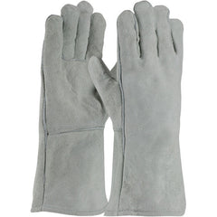 ‎73-888 Welders / Foundry Gloves - Welding Glove - Shoulder Grade - Cotton Lining - Gry. - Exact Industrial Supply