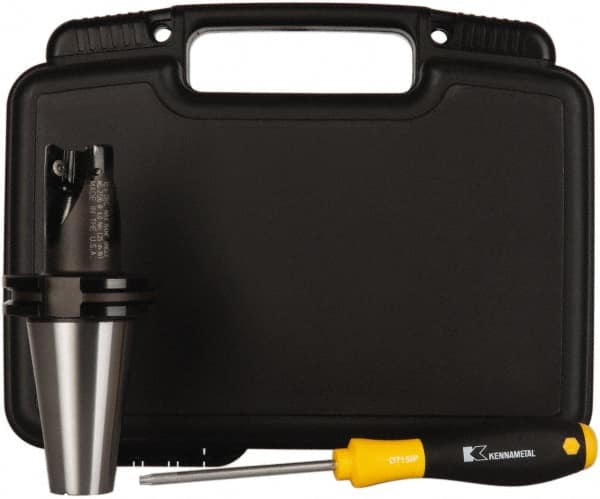 Kennametal - 1-1/4" Cut Diam, 0.71" Max Depth of Cut, 5.562" OAL, Indexable Square Shoulder End Mill - EC18.., EP18.. Inserts, CAT 40 Taper Shank, 0° Lead Angle, Through Coolant - Americas Industrial Supply