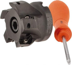 Kennametal - 5 Inserts, 2" Cut Diam, 3/4" Arbor Diam, 0.56" Max Depth of Cut, Indexable Square-Shoulder Face Mill - 0/90° Lead Angle, 1.575" High, EC14.., EP14.. Insert Compatibility, Series Mill 1-14 - Americas Industrial Supply