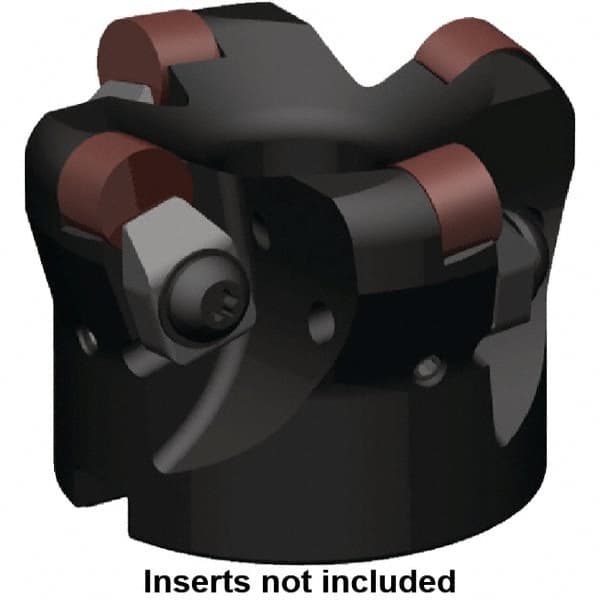 Kennametal - 63mm Cut Diam, 6mm Max Depth, 22mm Arbor Hole, 4 Inserts, RNGN 1207... Insert Style, Indexable Copy Face Mill - KSSR Cutter Style, 16,600 Max RPM, 50mm High, Series KSSR-RN - Americas Industrial Supply