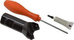 Kennametal - 45° Lead Angle, 1-13/16" Max Cut Diam, 1.26" Min Cut Diam, 0.26" Max Depth of Cut, Indexable Chamfer and Angle End Mill - 2 Inserts, SE..T 443AE..N Insert Style, 3.855" Overall Length, Straight Shank - Americas Industrial Supply